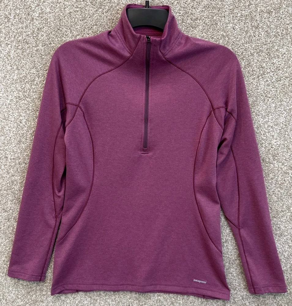 Patagonia Capilene 3 Midweight Womens XS Purple 1/2 Zip Mock Neck Base Layer