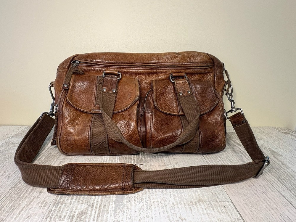 Vintage L.L. Bean Leather Crossbody Messenger Bag for Travel