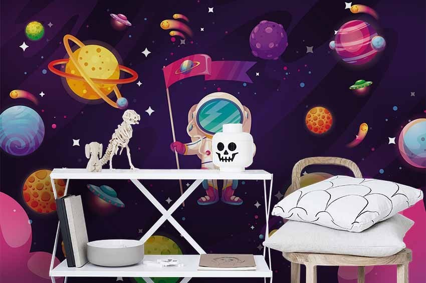 3D Space Astronaut Planet Illustration Wall Murals Wallpaper Murals Wall Sticker
