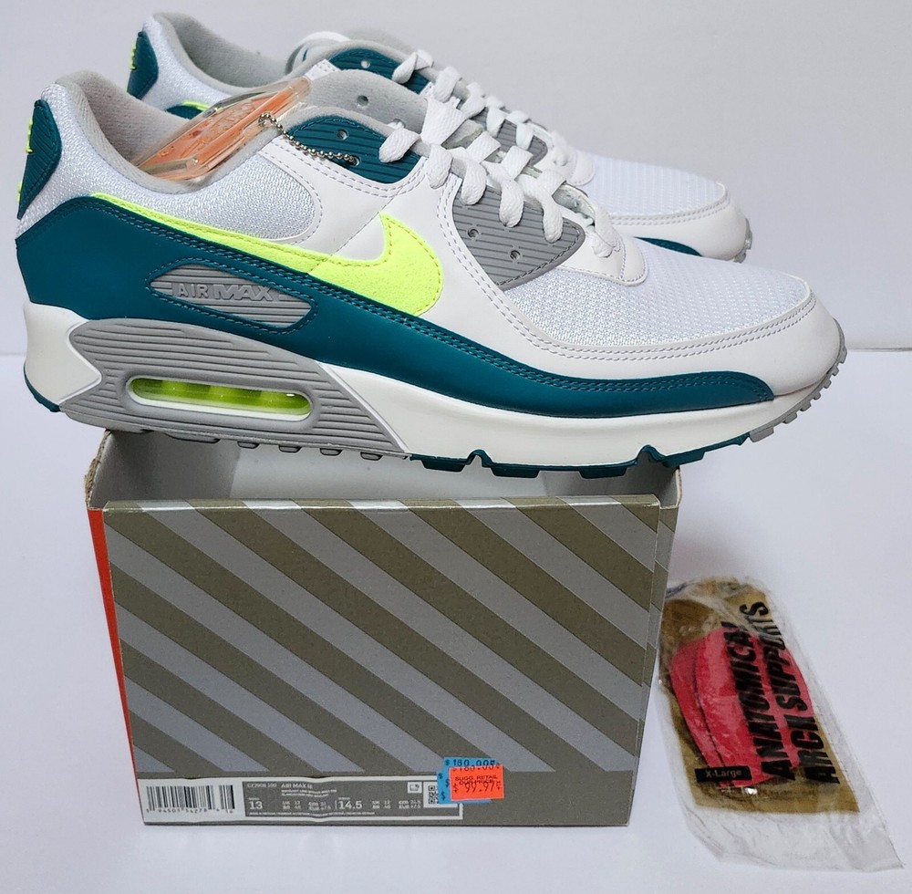 Nike Air Max 90 III 3 Spruce Hot Lime Green Sneakers CZ2908-100 Size 13 Mens New