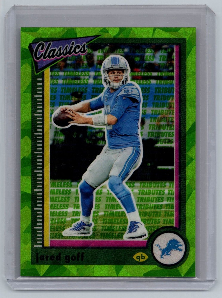 2022 Panini Classics #29 Jared Goff H2 Premium Timeless Tributes Green #/25