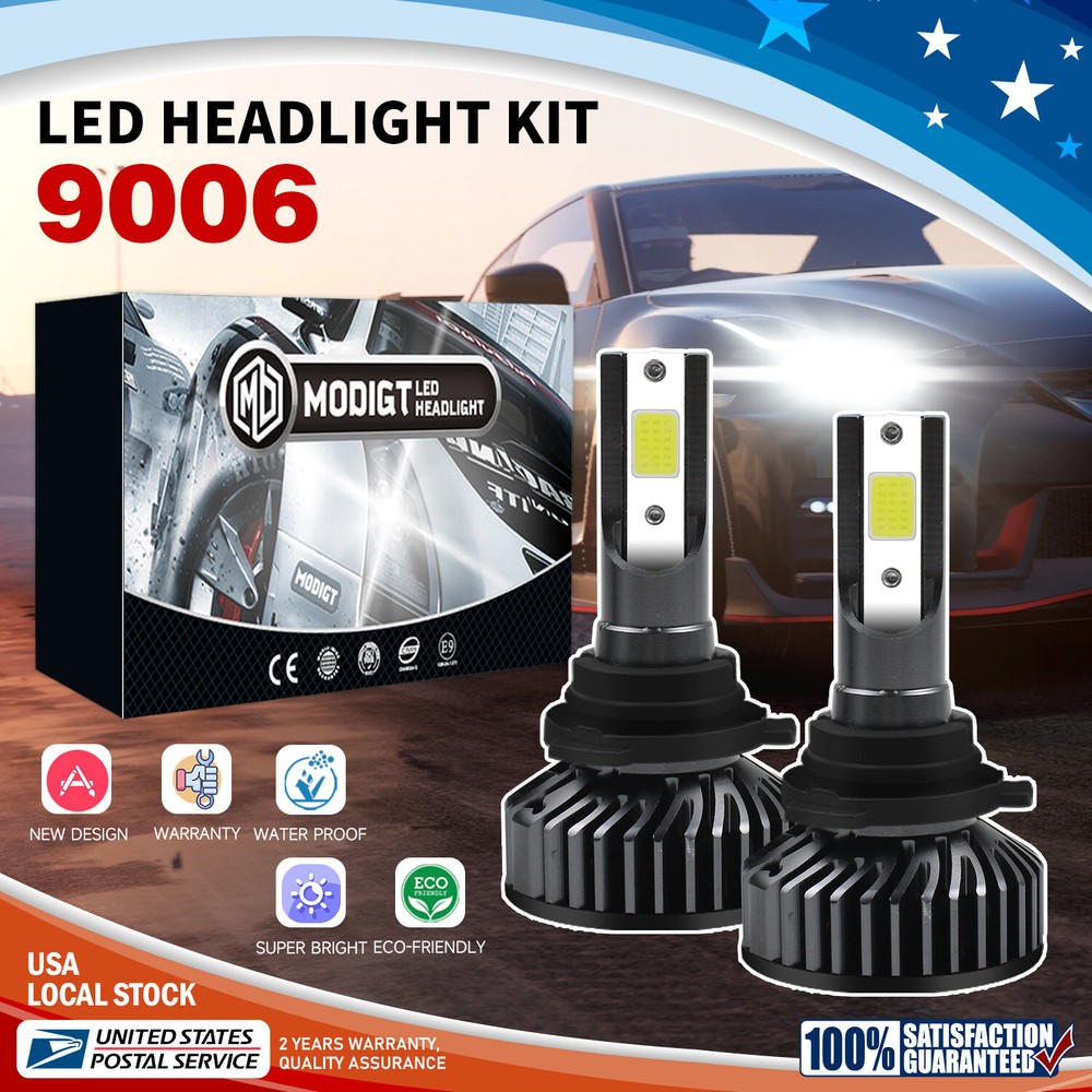 2pcs HB4 LED Headlight Combo Bulbs Kit High or Low Beam 6000K Super White Bright