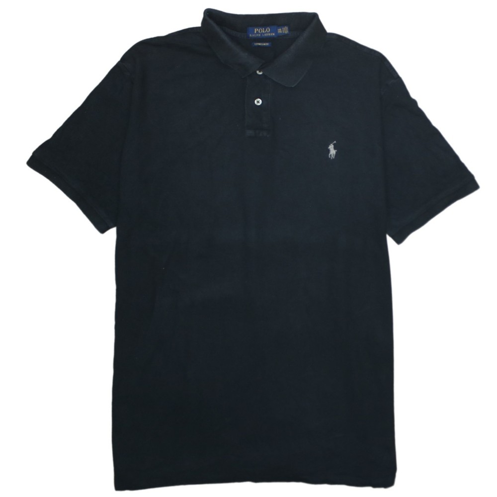 Polo Ralph Lauren Mens Polo Shirt Black Cotton Embroidered Pony Golf Logo XXL