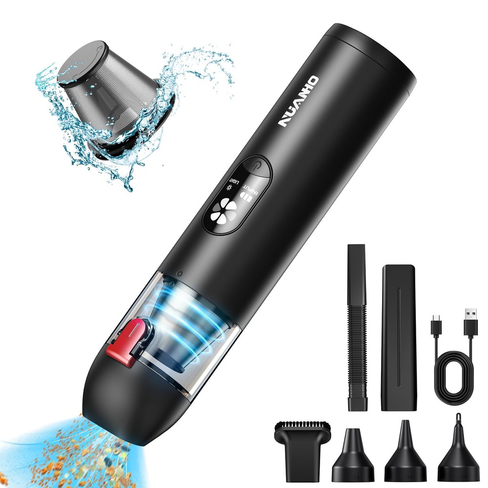 Cordless Car Vacuum, High Power 15000Pa Handheld Vacuum Cleaner, Portable Cor...