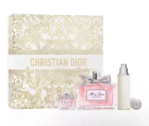 Dior Miss Dior Eau De Parfum 3-Piece Gift Set with 3.4oz Refillable Bottle