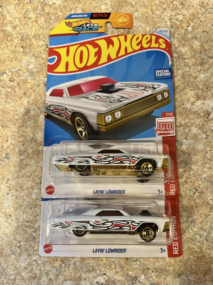 2024 Hot Wheels White Layin Lowrider Target Exclusive Red Edition Lot Of 2!!