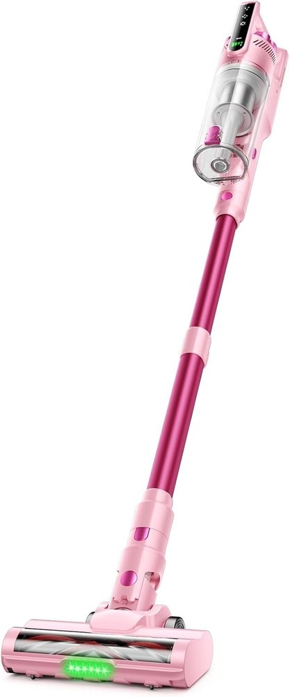 Self-Standing Lightweight Stick Vacuum for Hardwood Floors, Light Pink