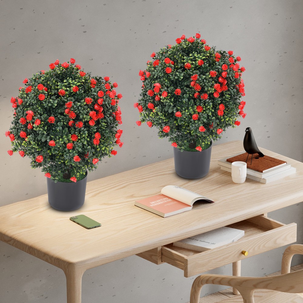 Realistic Artificial Potted Plants Set, UV Resistant & Low Maintenance