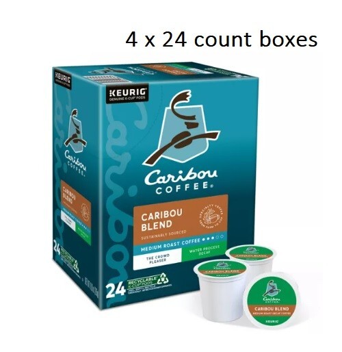 Caribou Blend Decaf Medium Roast Coffee Pods 96ct Free Shipping