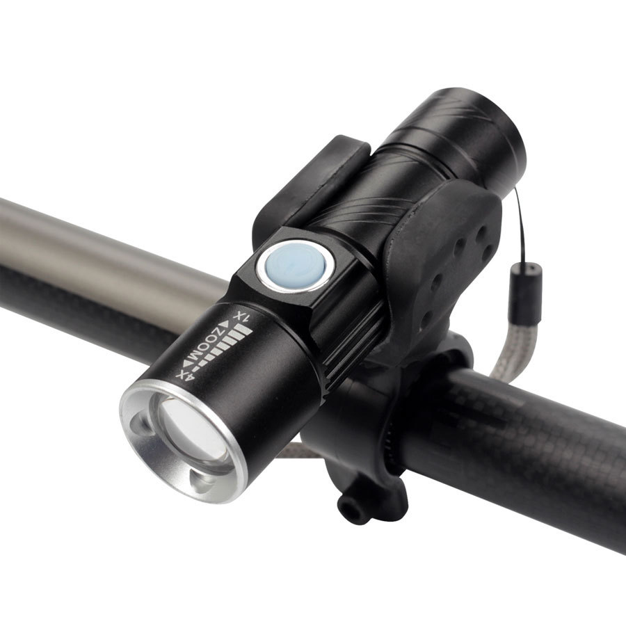 Ultra-Bright 2000 LM USB LED Torch with Night Illumination and Bike Mount Support for Enhanced Visibility