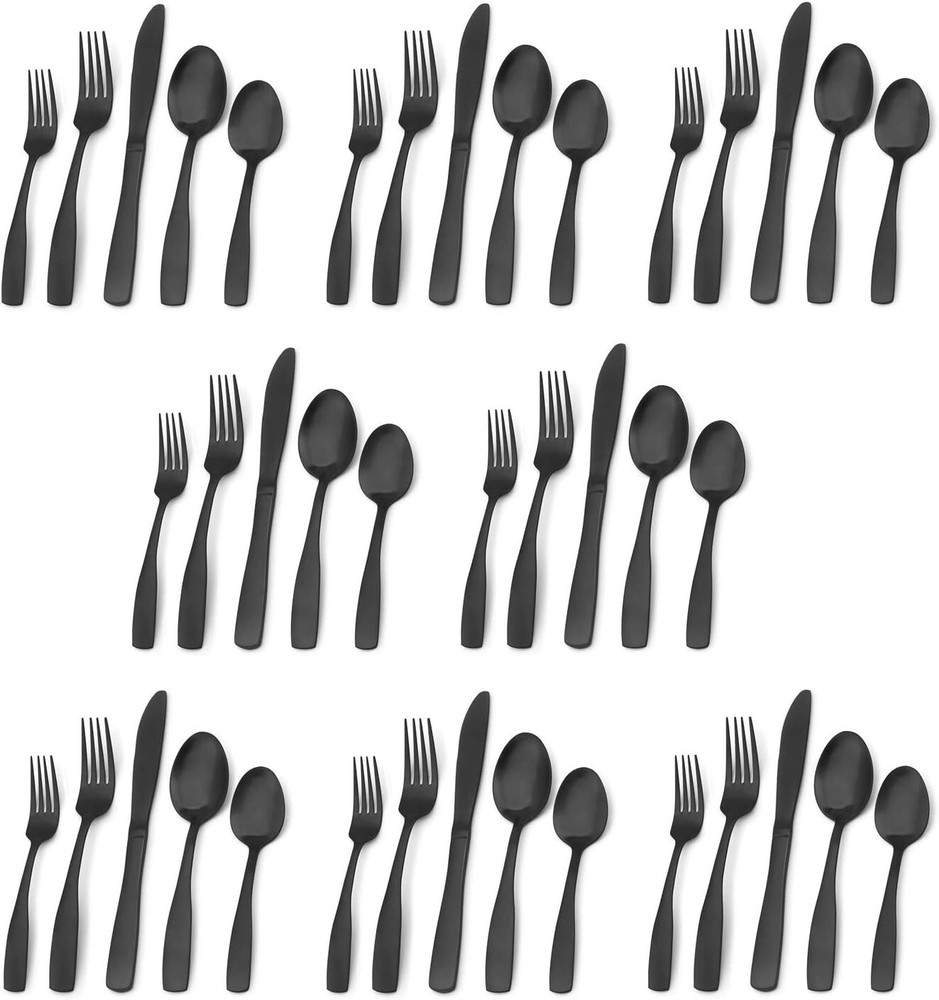 Dishwasher Safe 40-Piece Stainless Steel Flatware Set for 8 Modern Design