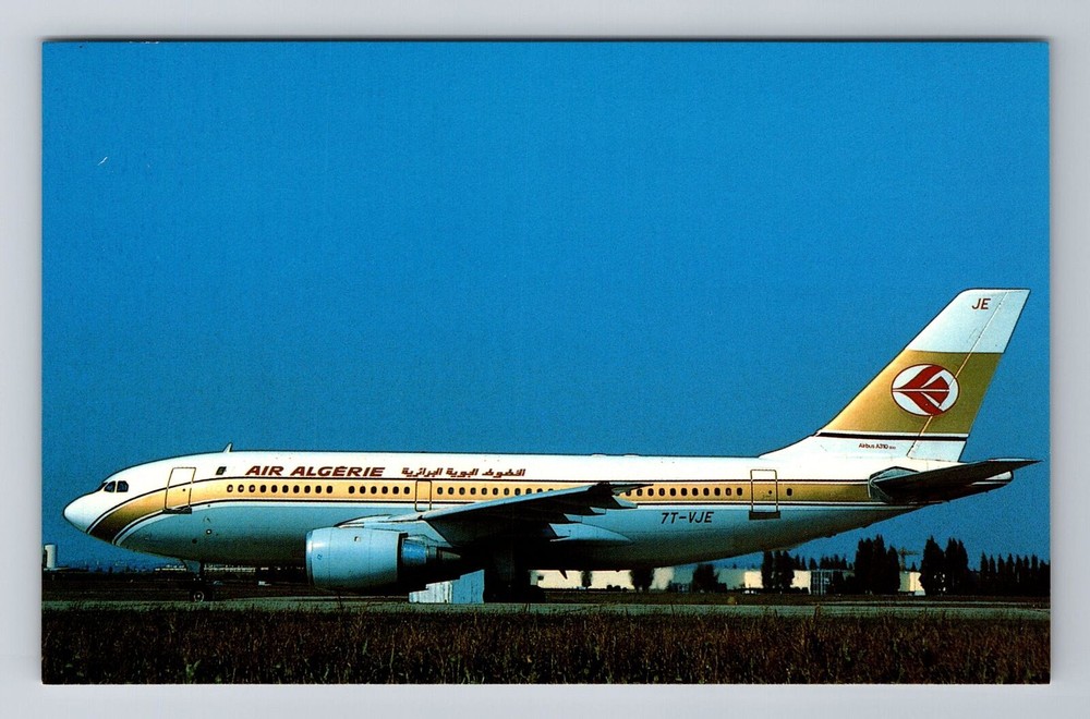 Air Algerie Airbus A310-230, Plane, Transportation, Antique Vintage Postcard