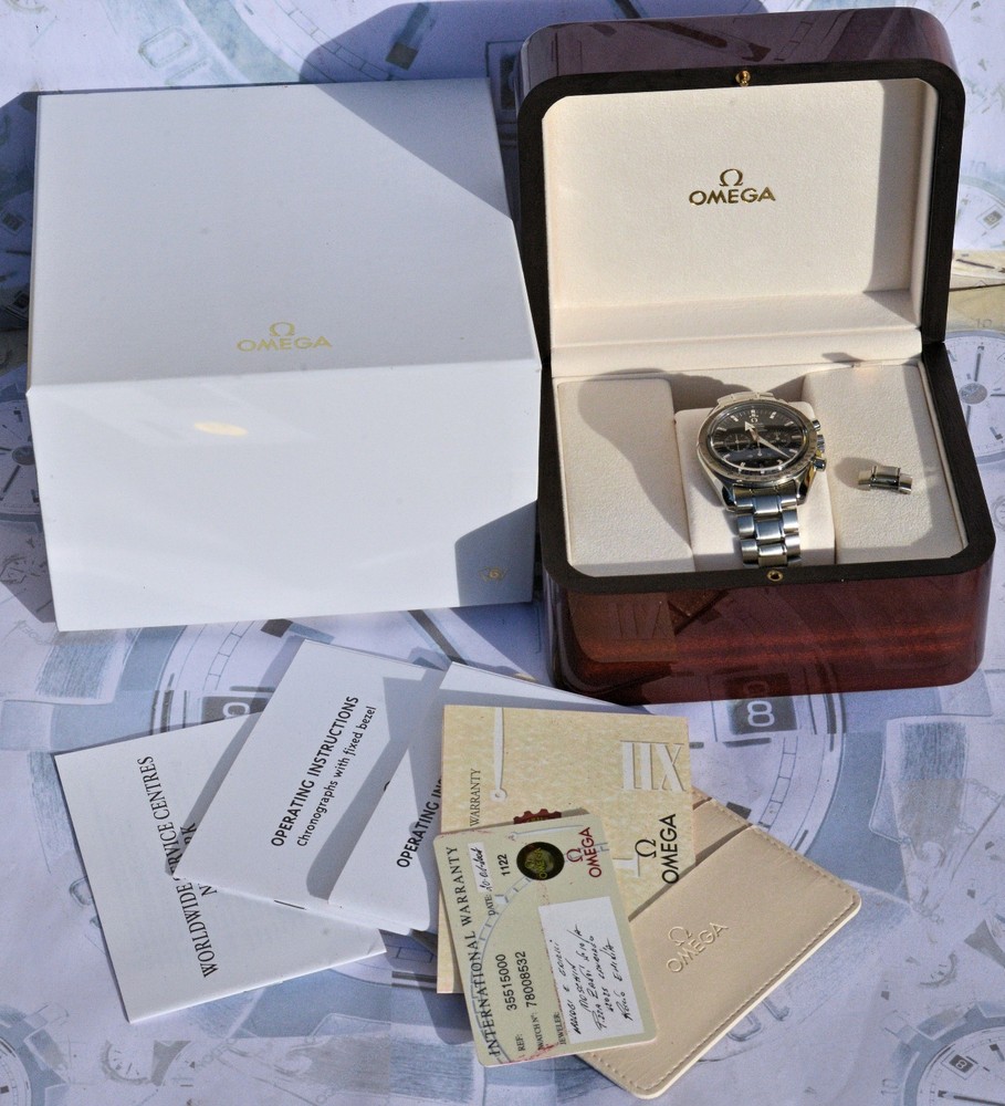 2002 Omega Speedmaster Broad Arow Automatic with All Original Kit