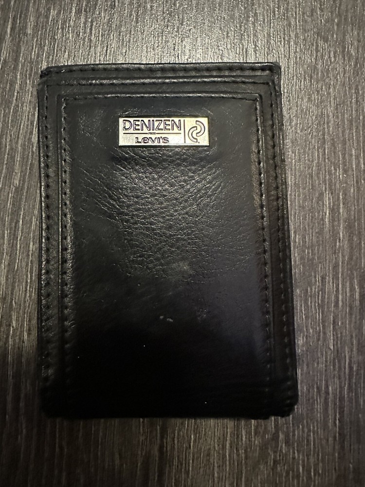 Vintage Men's Levi’s Black Wallet Folding Magnetic Leather Denizen