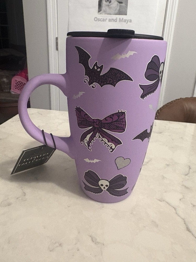 cobwebs and cauldrons halloween mug