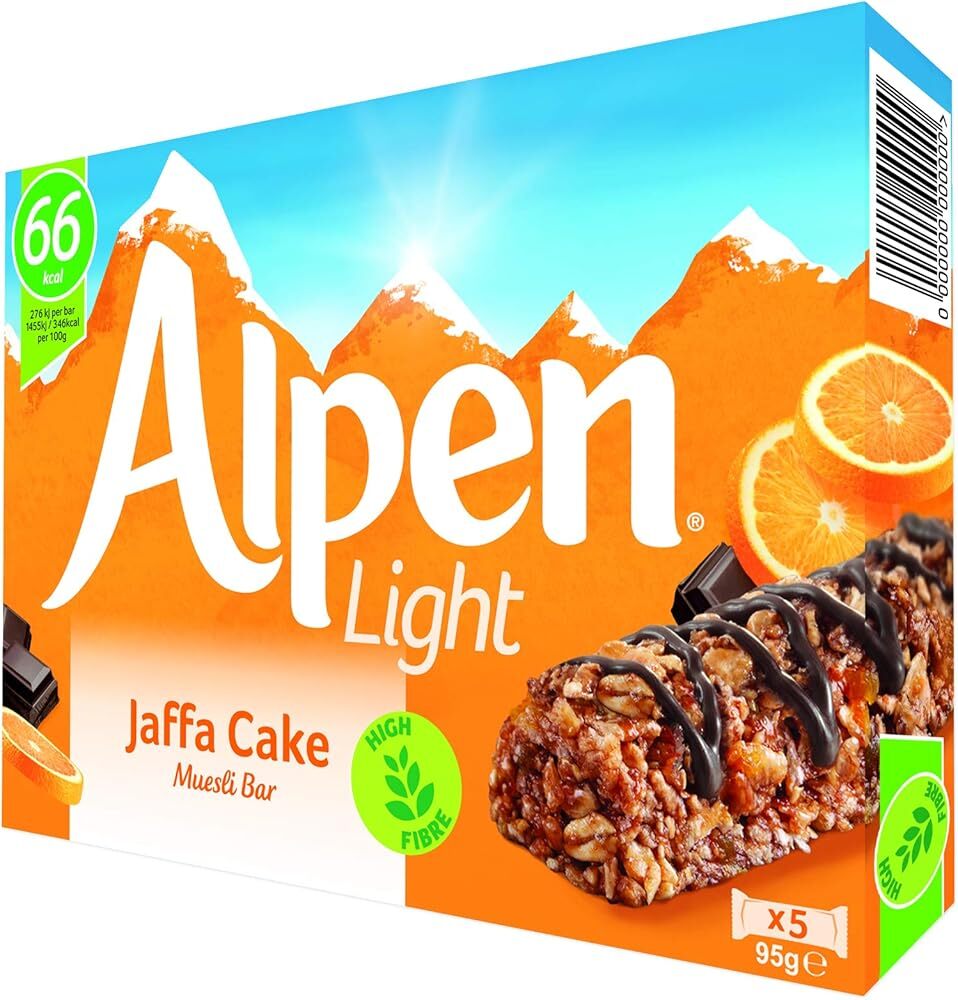 Original Alpen Light Jaffa Cake Cereal Bars Imported From The UK England Mixe...