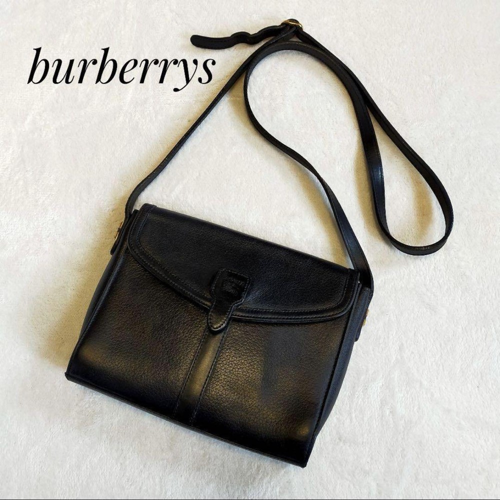 Burberry Shoulder Bag Nova Check Leather Black Authentic F0911630