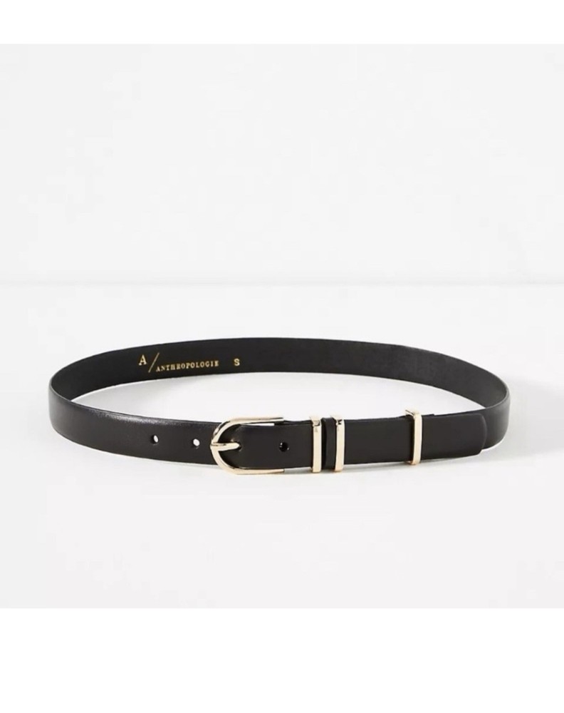 Anthropologie Belt Basic Multi Keeper Black Belt Size large