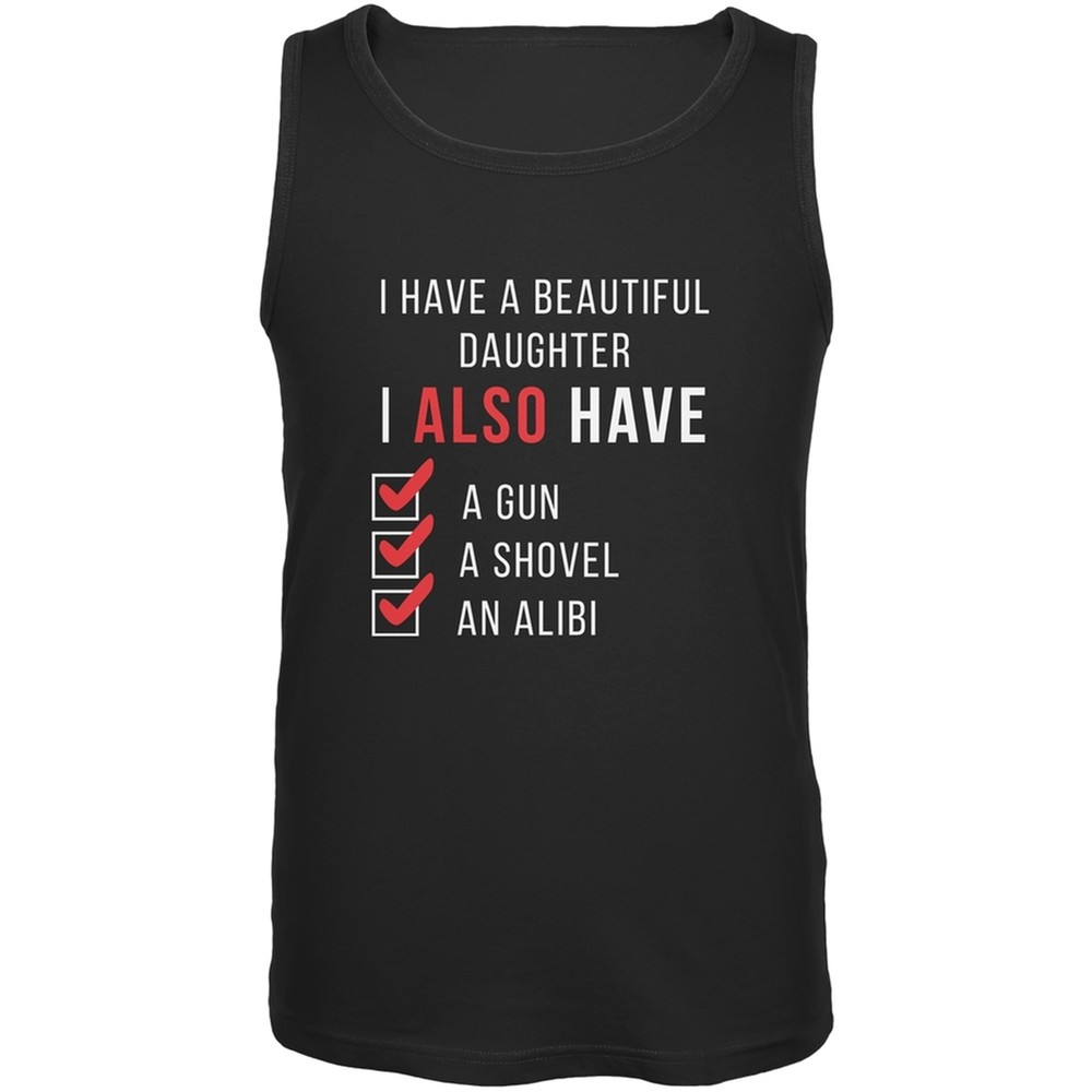 Fathers Day I Have a Beautiful Daughter Black Mens Tank Top  