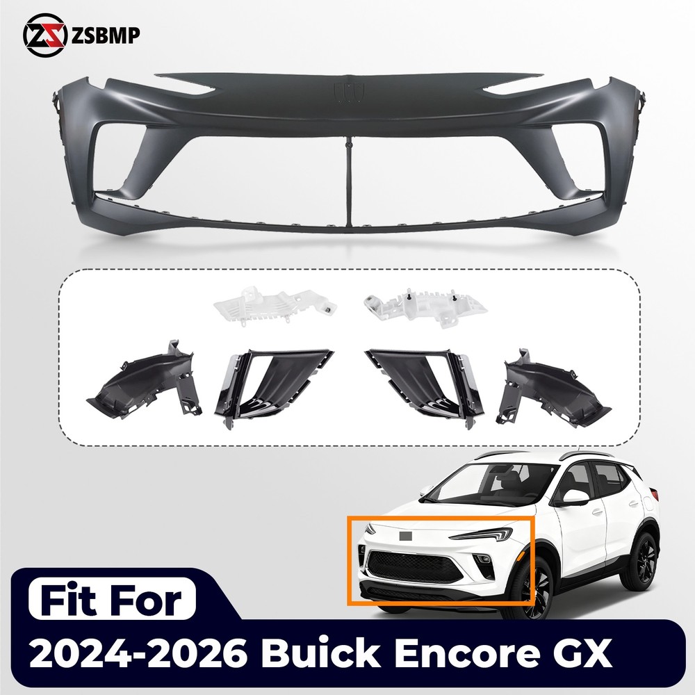 Front Upper Bumper Cover For 2024-2026 Buick Encore GX w/Ducts& Bezels& Brackets