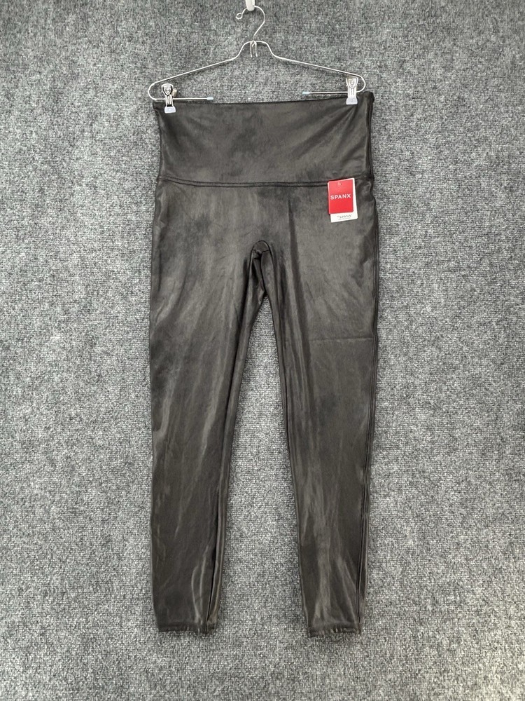 Spanx Faux Leather High Rise Leggings for Women 1X Black NWT Pull On Pants