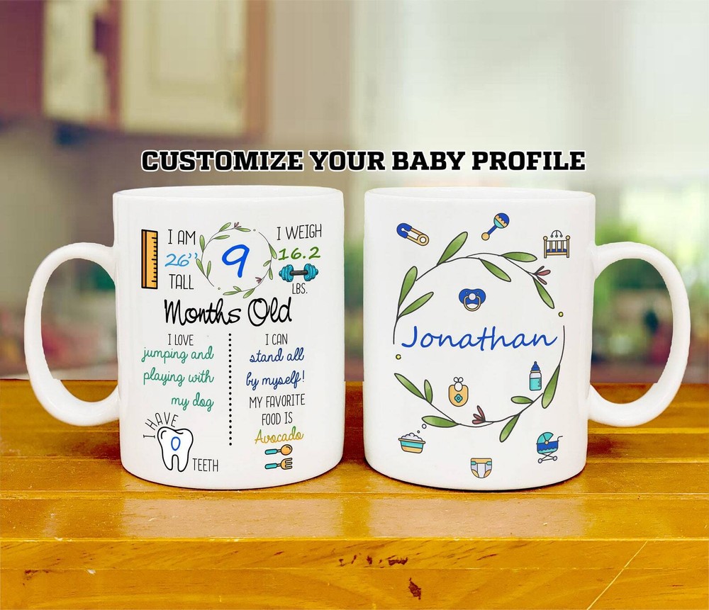 Custom Baby Profile Mug Baby Boy Mug Cute Baby Girl Mug Gift From Mother To Son