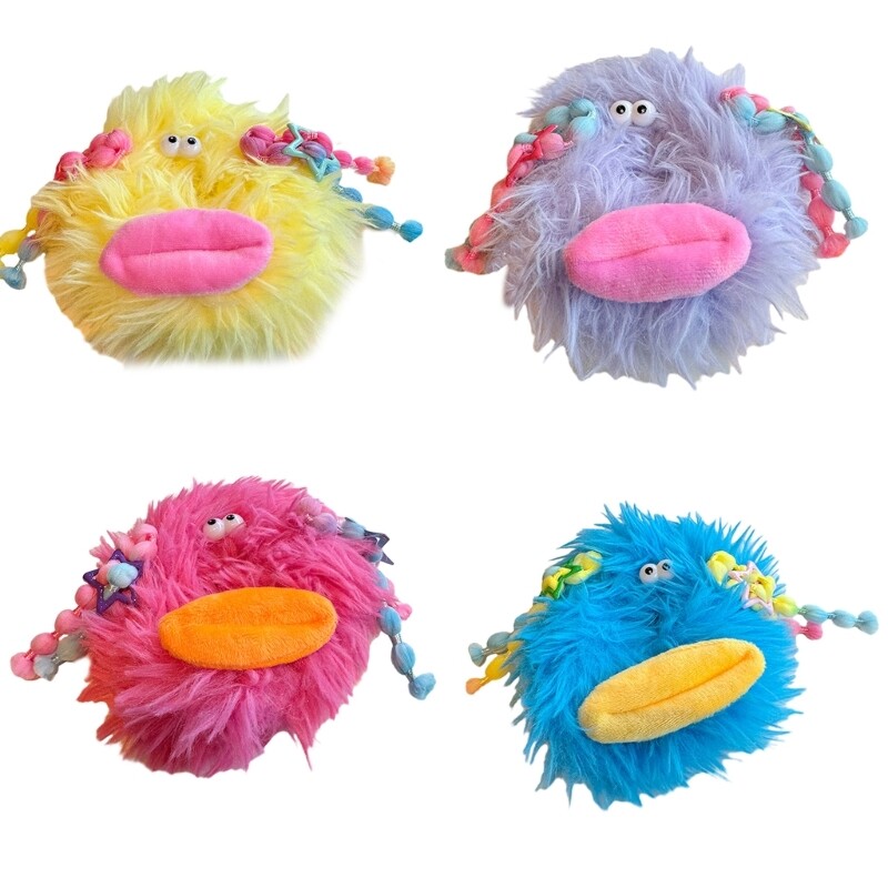 Sausage Mouth Elastic Hair Tie for Women, Maillard Ponytail Rope