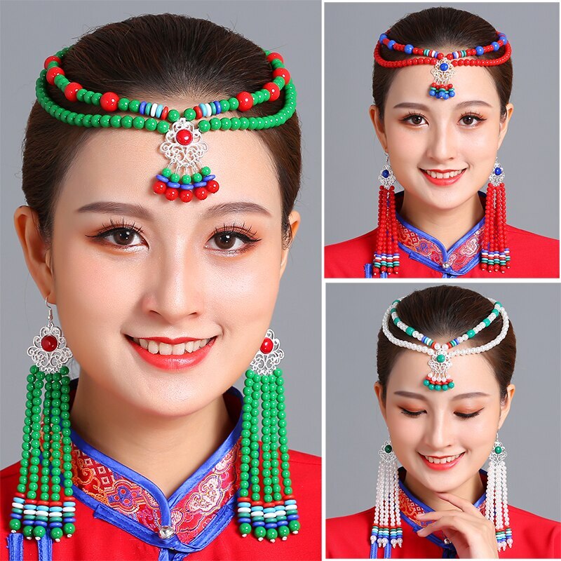 Mongolian Ancient Bride Headdress for Cosplay and Performance