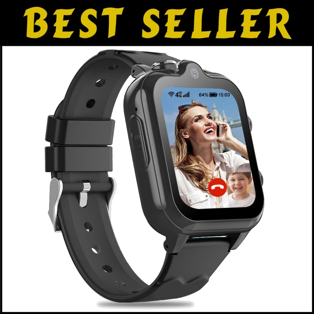 4G Kids Smartwatch with Dual Cameras GPS Tracking SOS Call for Active Children