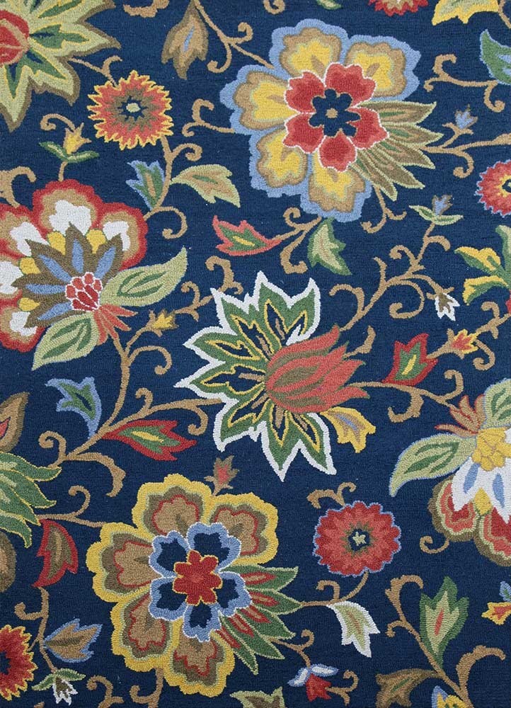 Color Medium Navy Handmade Hand Tufted Nz Wool Design Luxury Carpet Rug