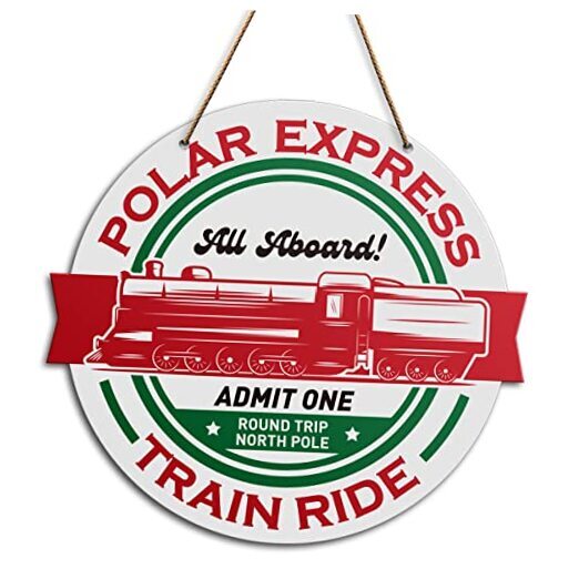 Christmas Wall Decor Sign, Polar Express Train Ride, Rustic Christmas Home