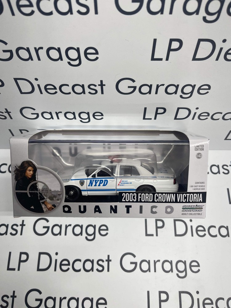 GREENLIGHT 2003 Ford Crown Victoria NYPD Police 1:43 Diecast Quantico