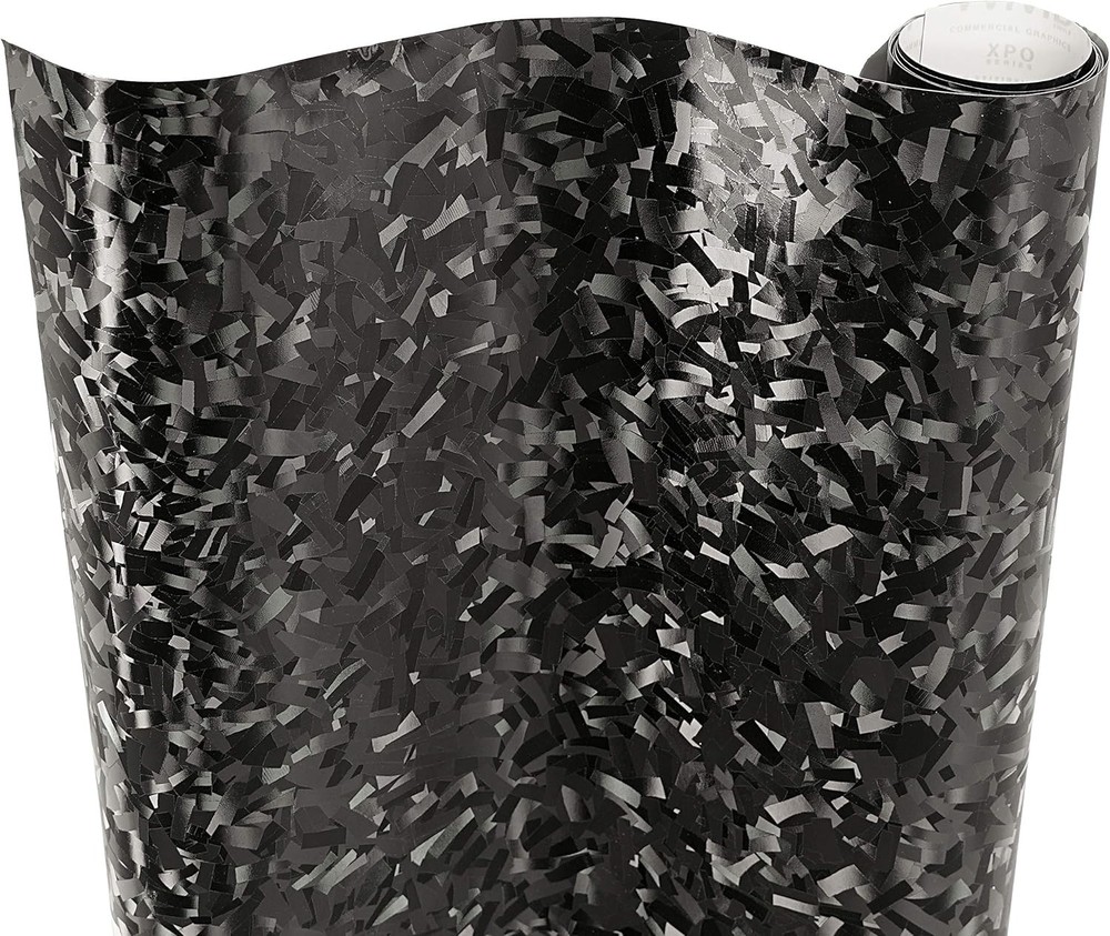 VViViD+ Forged Composite Carbon Patternless Car Vinyl Wrap 10ft x 5ft, Black