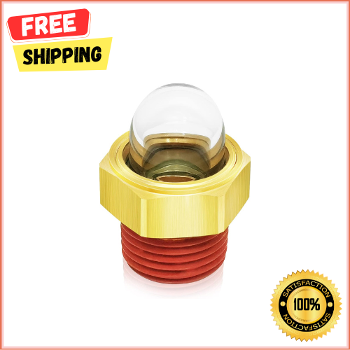 Air Compressor Oil Sight Glass 1/2 NPT Hex Brass Liquid Level Gauge Indicator