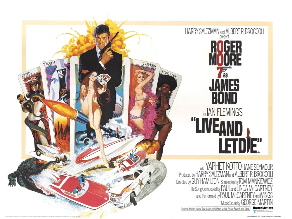 LIVE AND LET DIE 1973 UK quad poster print 30x40