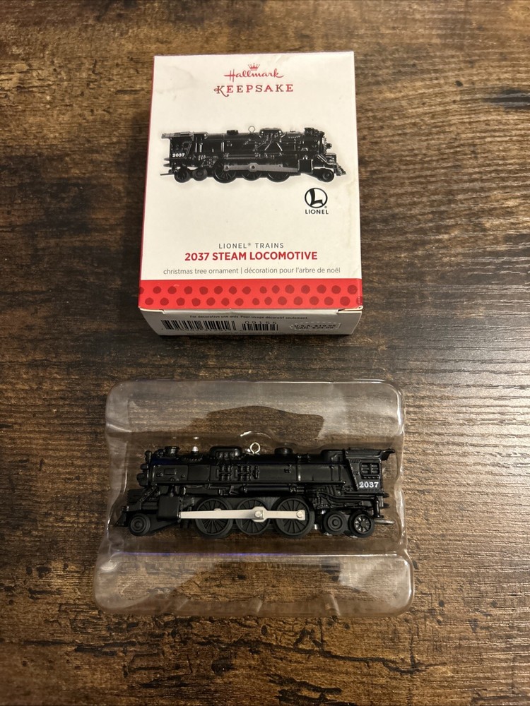 2013 Hallmark Keepsake ornament 2037 Steam Locomotive Lionel Trains BLK Metal A5