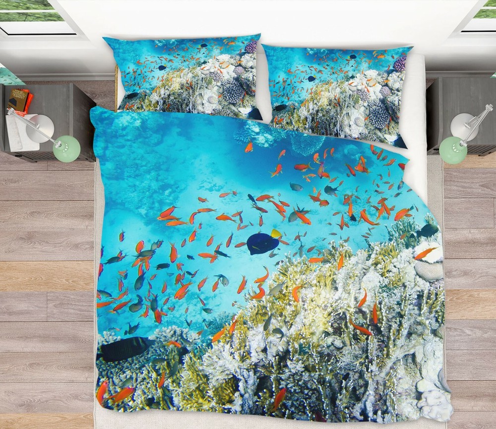 3D Sea Coral Fish ZHUA642 Bed Pillowcases Quilt Duvet Cover Set Queen King Amy