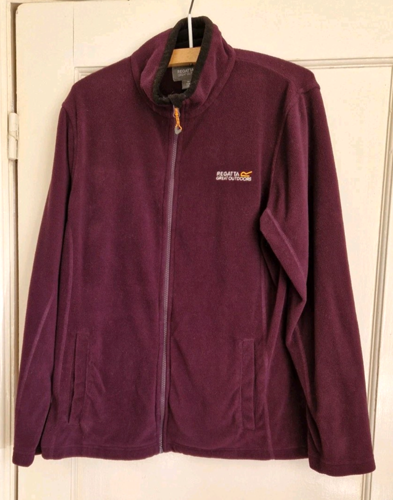Women's Regatta Fleece Jacket Size 16 Dark Purple Full Zip Long Sleeve