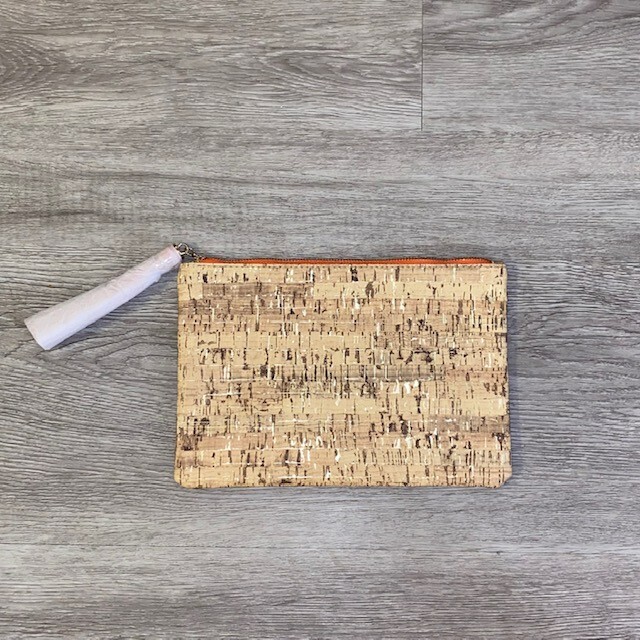 Mary Kay Paradise Calling Cork Cosmetic Bag with Stylish Orange Trim  