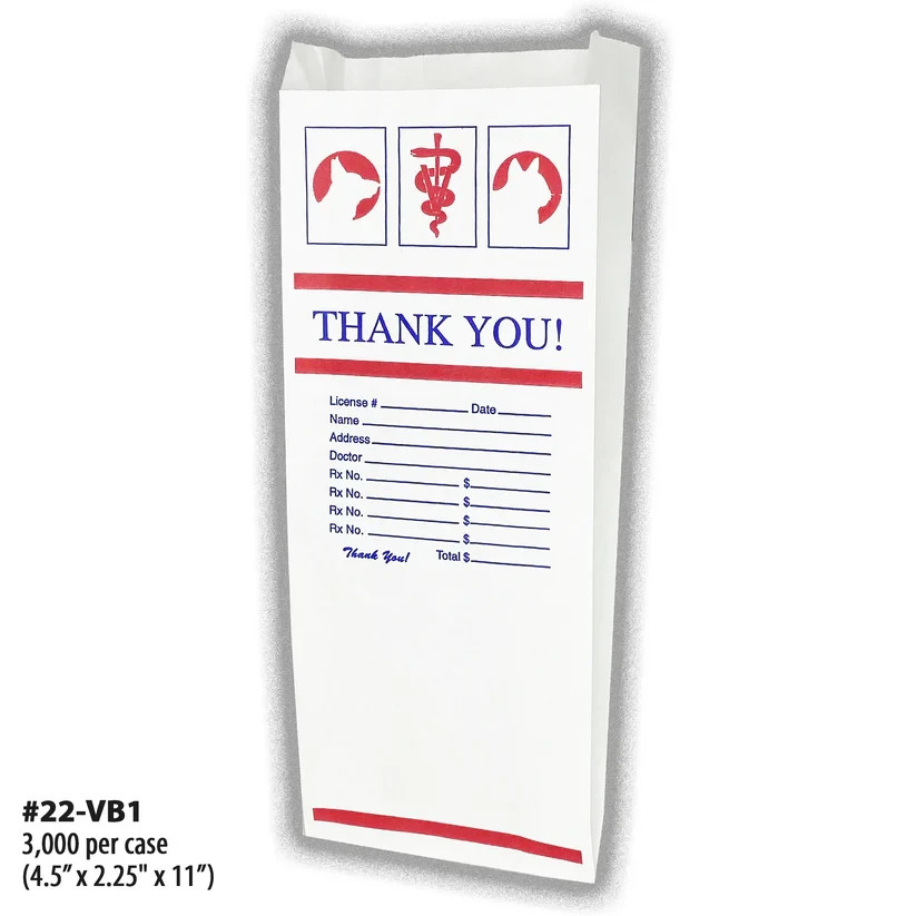 Veterinary Paper Bags VB1 Full Case – Pet Clinic & Animal Hospital Bags 1000–300