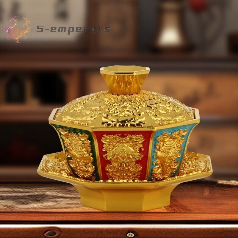 Chinese Antique Enamel Colored Auspicious Eight Treasures Gold Bowl Product