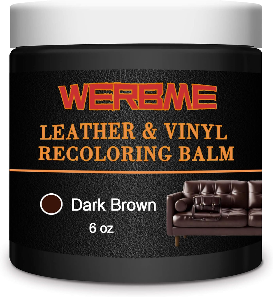 Leather Recoloring Balm & Color Restorer - Multipurpose Dye & Paint for Faded Le