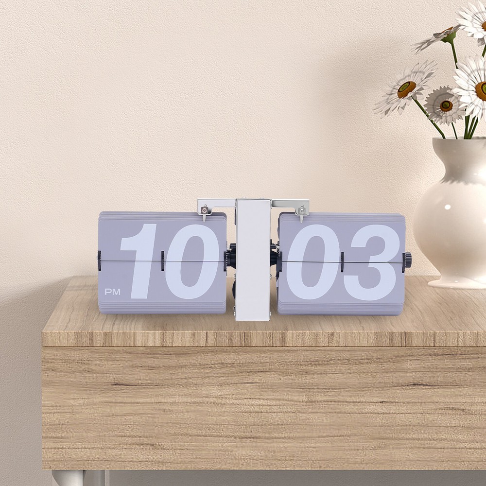 Retro Flip Down Digital Clock Battery Operated Wall or Tabletop Silent
