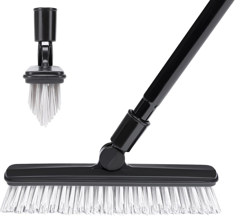 2 Pack Grout Brush with Long Handle 50 Inches Swivel Floor Scrub Broom New