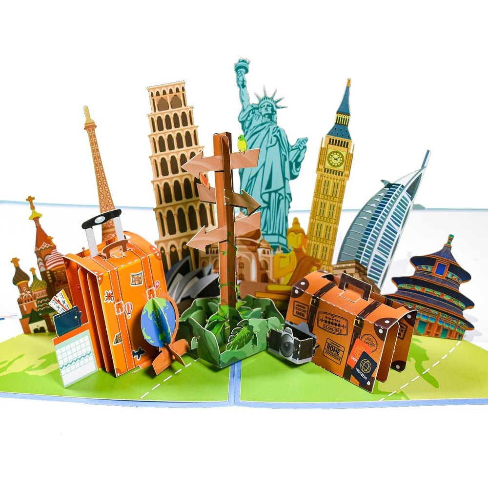 Travel Pop Up Card, Pop Up Card for Travel Lover, Holiday Travel Voucher, 3D ...