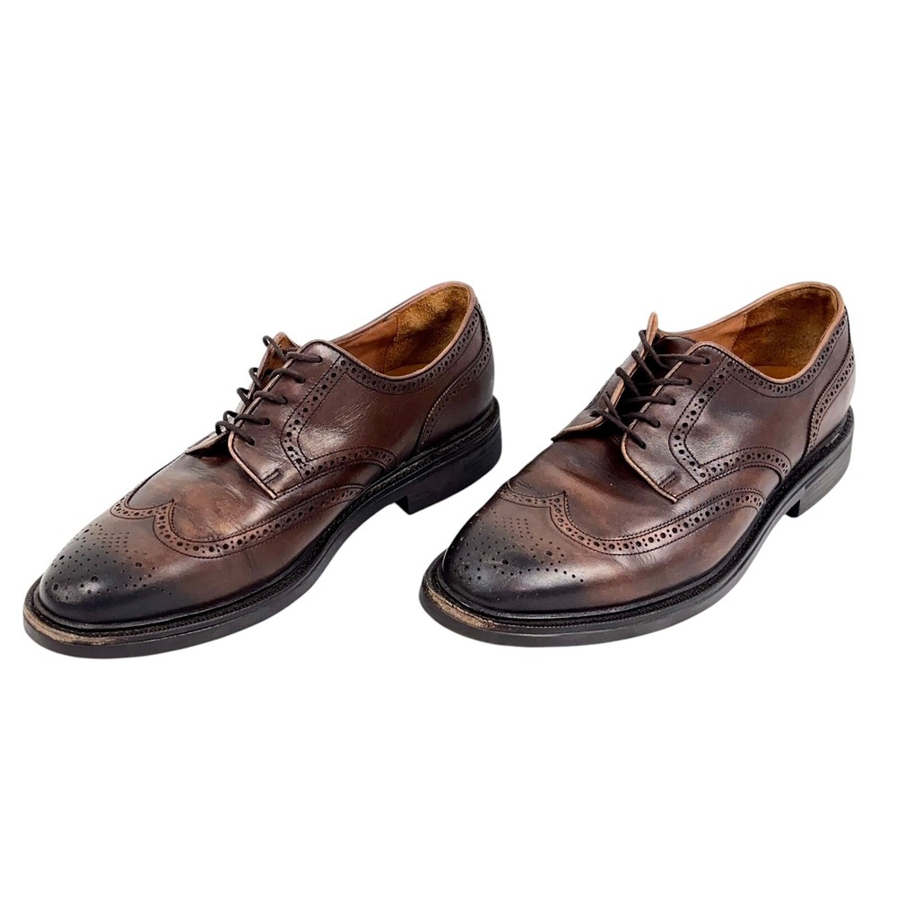 Ralph Lauren Asher Wingtip Oxford Dress Shoes Dark Brown Cordovan Leather  10 D