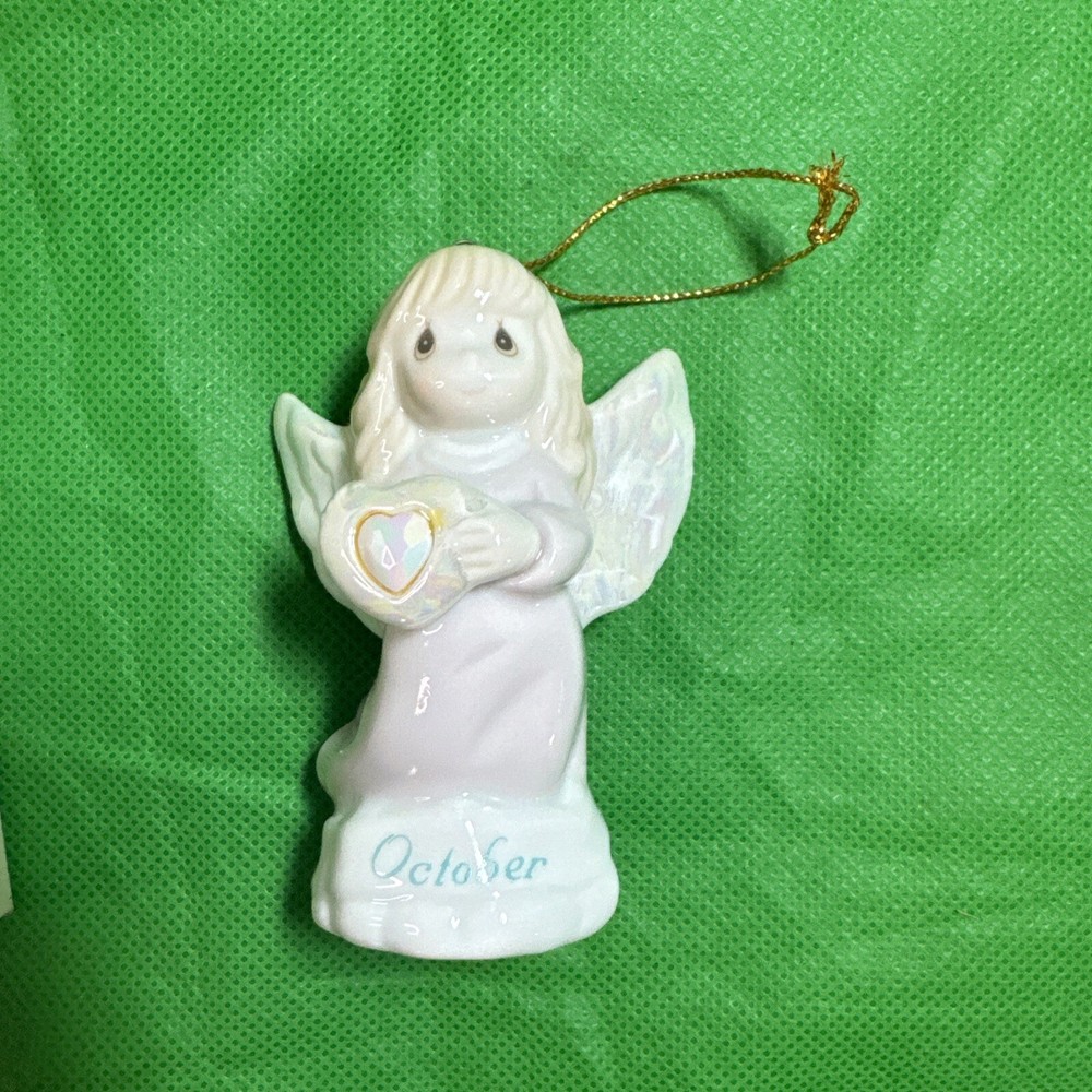 1997 Enesco Vintage Ceramic Angel Heart Ornament for Christmas Tree Decor