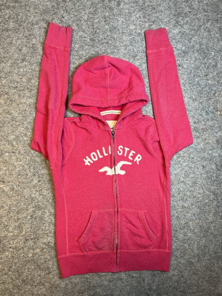 Hollister Pink Y2K full zip up women’s Hoodie Size L ( See Pictures)