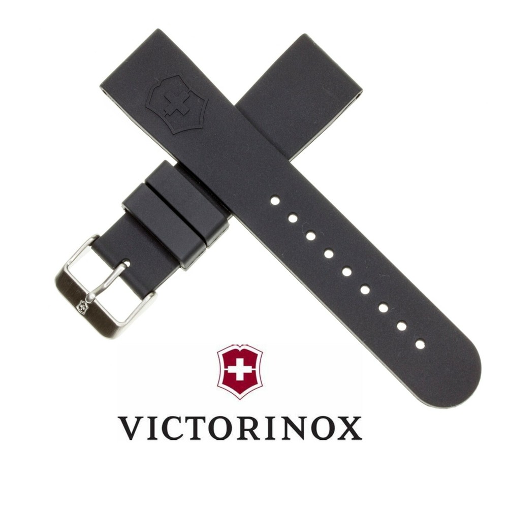 New Victorinox Swiss Army Rubber Strap V Black Diver Watch Band 22mm 20mm V x1