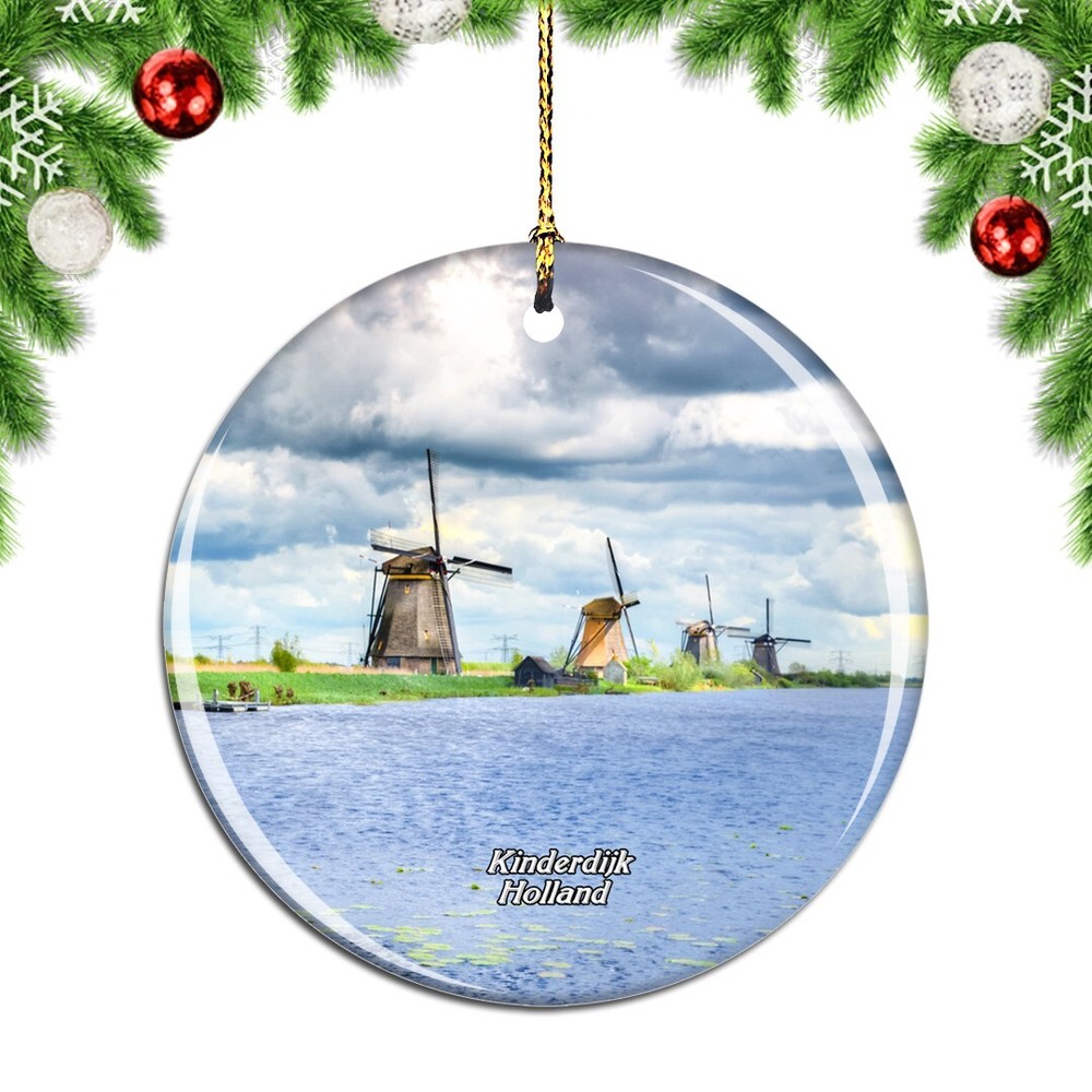 Netherlands Kinderdijk Windmill Christmas Ornament Travel Souvenir